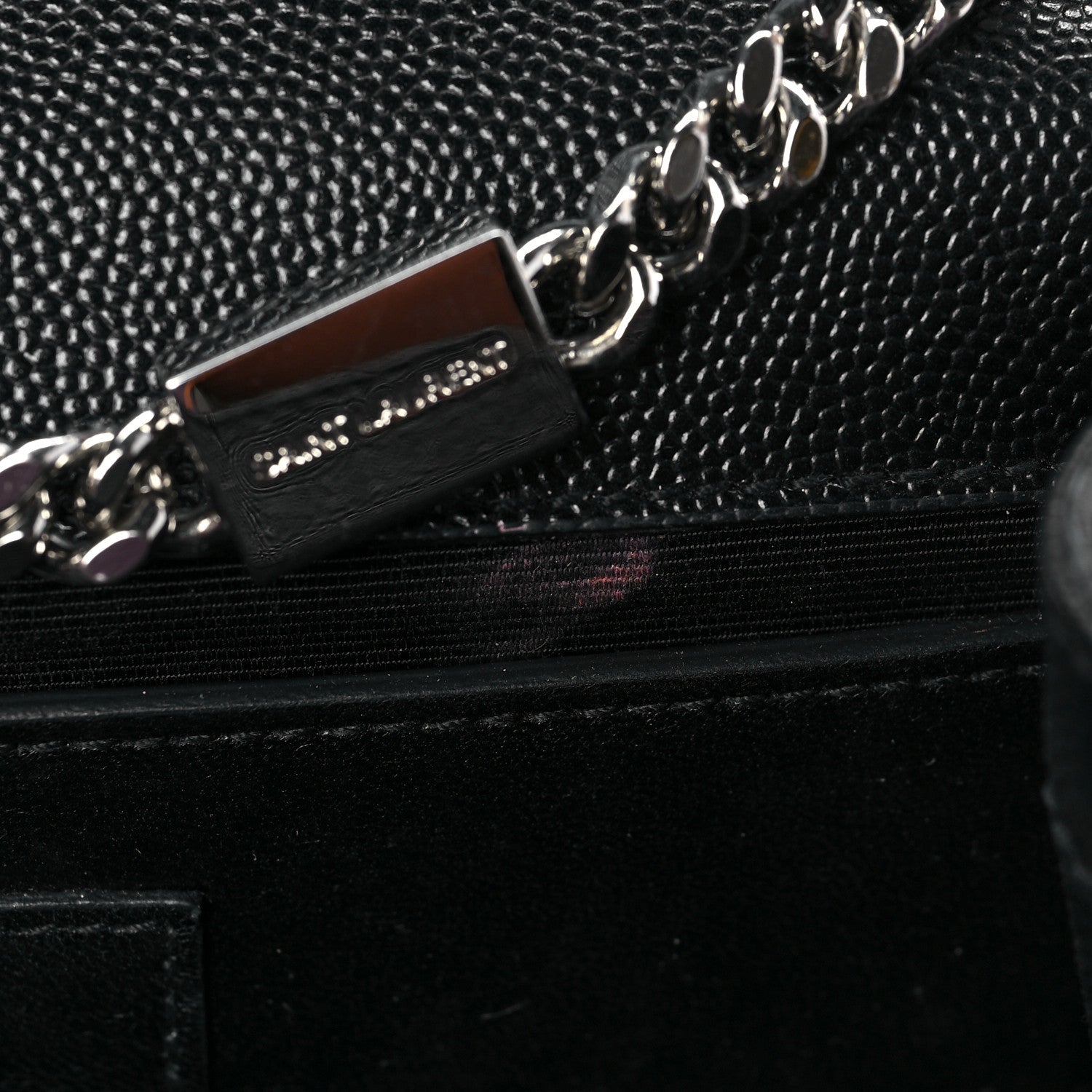 Saint Laurent Grain De Poudre Small Monogram Kate Satchel Black 9 of 10