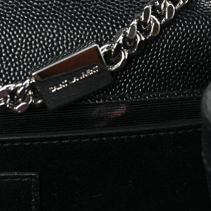 Saint Laurent Grain De Poudre Small Monogram Kate Satchel Black 9 of 10