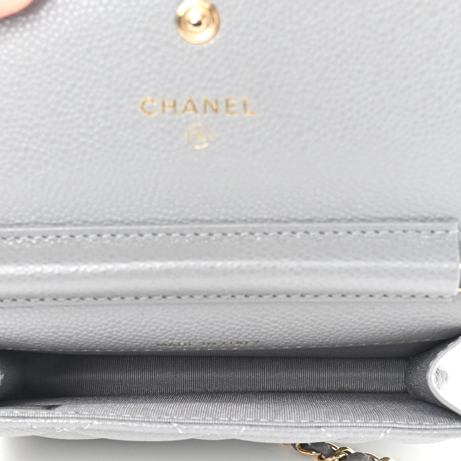 Chanel Caviar Quilted Miss Coco Clutch With Chain Grey 5 of 10