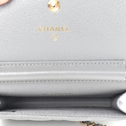 Chanel Caviar Quilted Miss Coco Clutch With Chain Grey 5 of 10