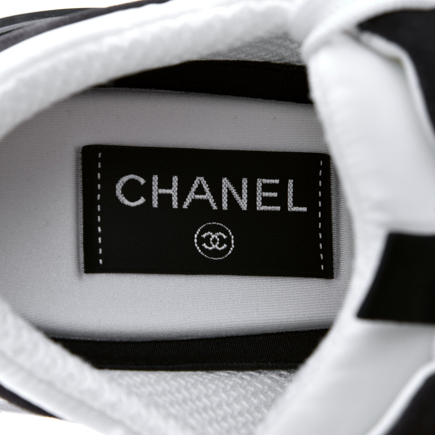 Chanel Nylon Calfskin Suede Womens CC Sneakers 39 White Black 7 of 8