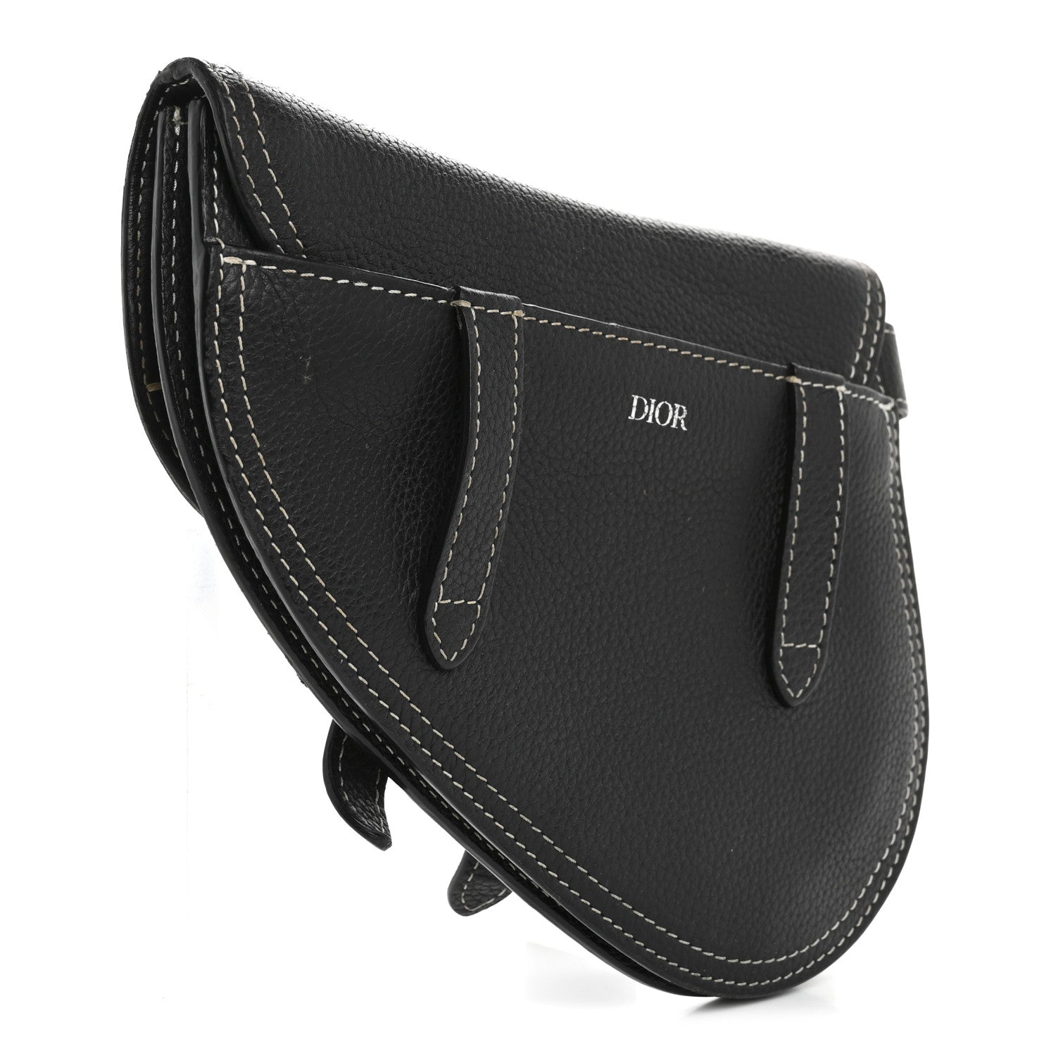 Christian Dior X KAWS Grained Calfskin Saddle Wristlet Black