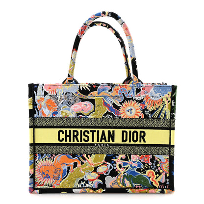 Christian Dior Canvas Zodiac Fantastico Embroidered Medium Book Tote Black Multicolor 1 of 9