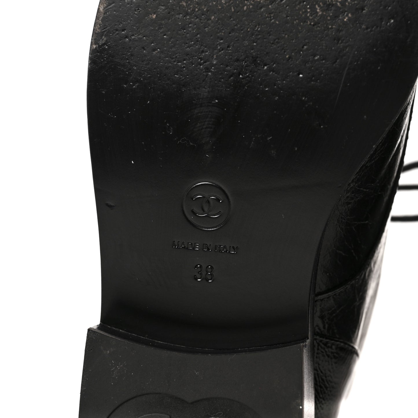 Aged Calfskin Lace Up Combat Boots 38 Black