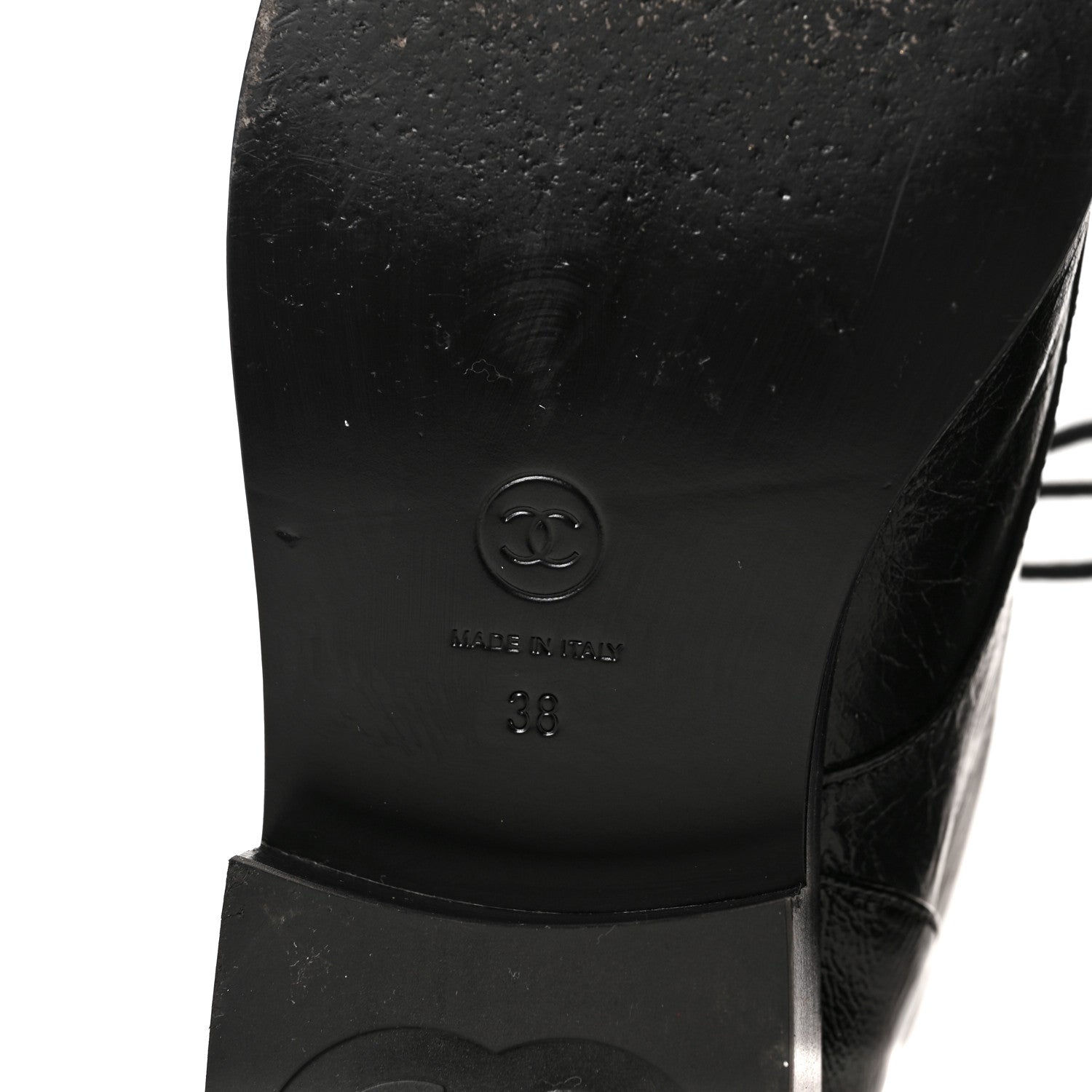 Chanel Aged Calfskin Lace Up Combat Boots 38 Black 6 of 9