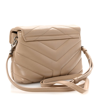 Saint Laurent Calfskin Y Quilted Monogram Toy Loulou Crossbody Bag Dark Beige 3 of 9