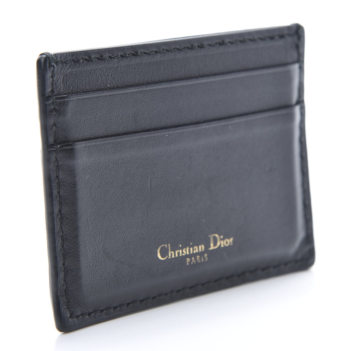 Calfskin D-Fence Card Holder Black