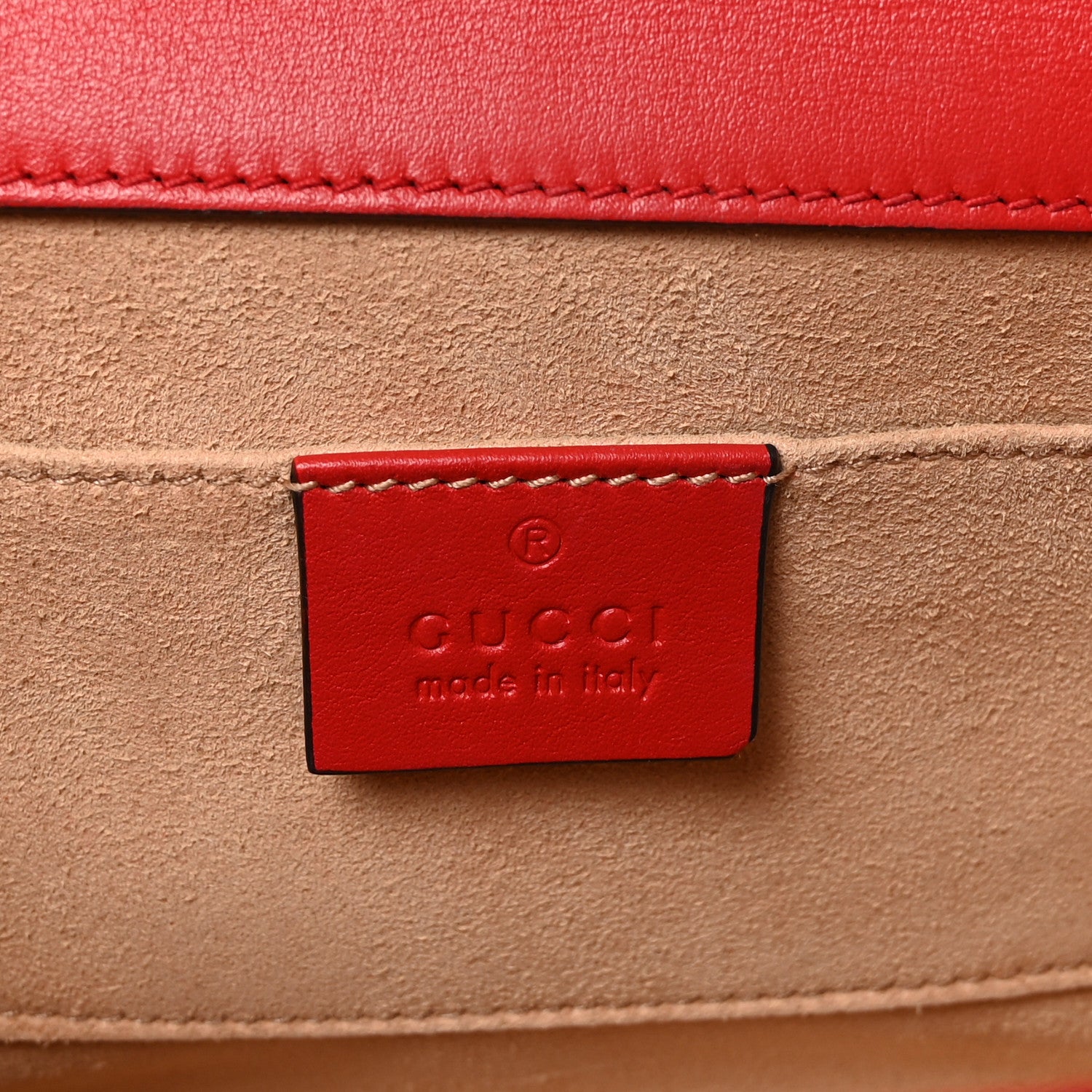 Gucci GG Supreme Monogram Apple Small Padlock Shoulder Bag Beige Multicolor Lobster Red 6 of 10