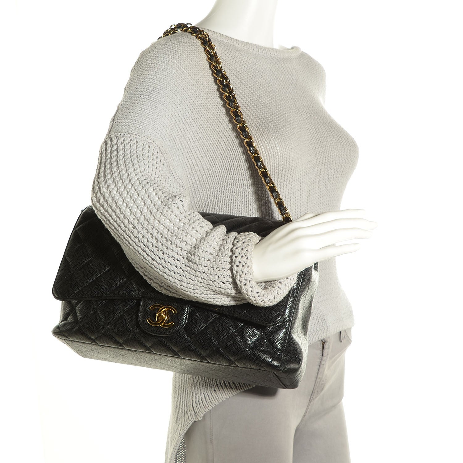 Chanel Caviar Quilted Maxi Double Flap Black 4 of 16