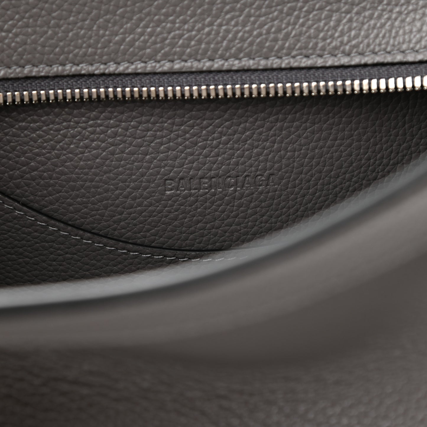 Grained Calfskin Neo Classic Silver Hardware S City Dark Grey