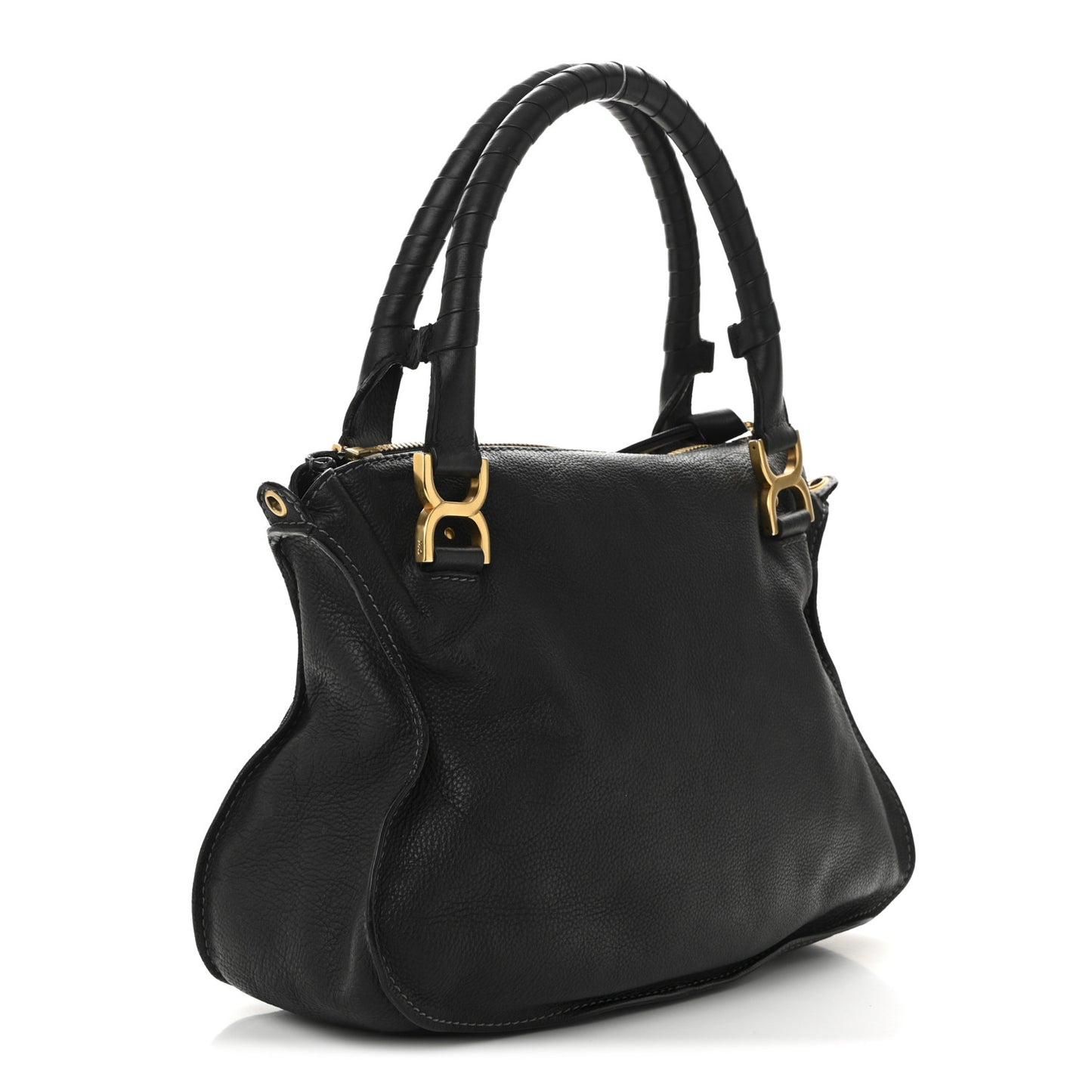 Calfskin Medium Marcie Satchel Black