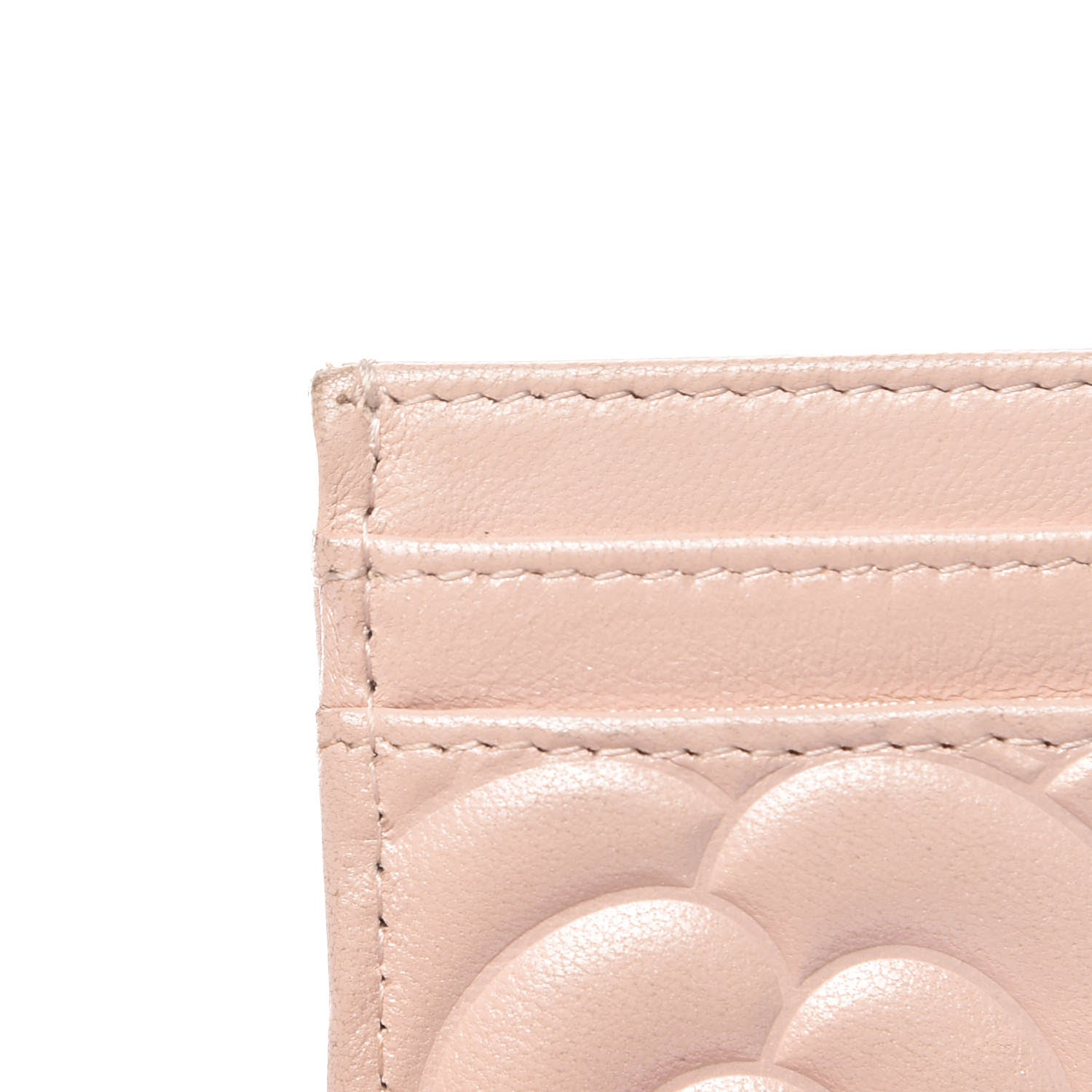 Chanel Lambskin Camellia Embossed Card Holder Pink 10 of 10
