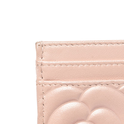 Chanel Lambskin Camellia Embossed Card Holder Pink 10 of 10