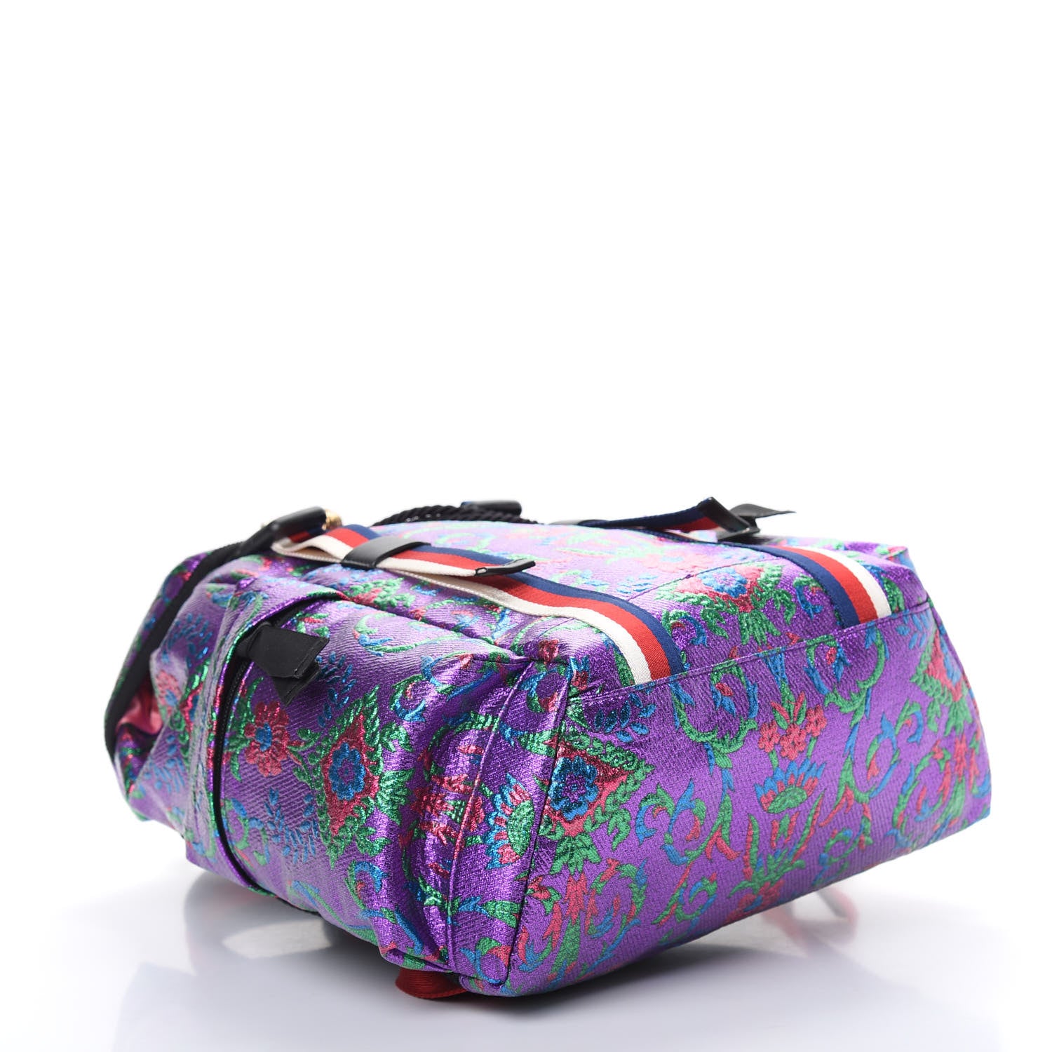 Gucci Brocade Web Small Double Buckle Backpack Multicolor 3 of 9