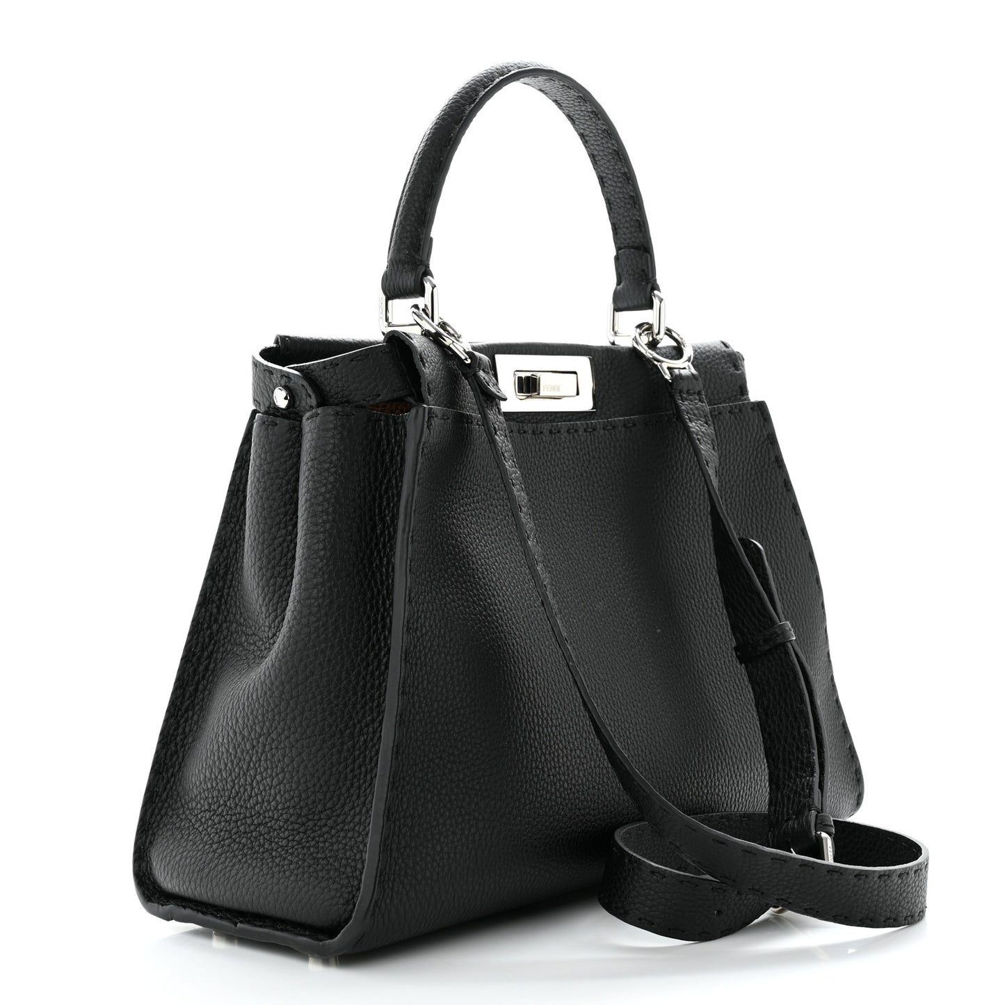 Cuoio Romano Selleria Bi-Color Medium Peekaboo Iconic Satchel Black Mou