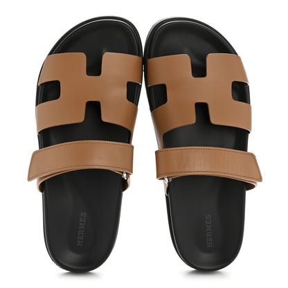 Hermes Calfskin Womens Chypre Sandals 40 Gold 2 of 11