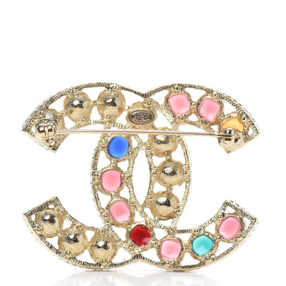 Chanel Pearl Gripiox CC Brooch Multicolor Light Gold 3 of 5