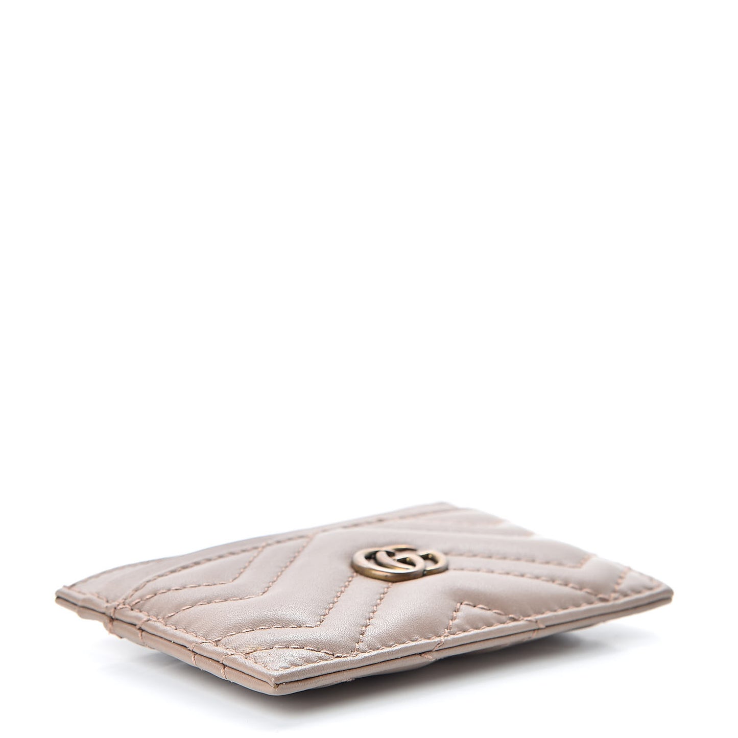 Calfskin Matelasse GG Marmont Card Holder Porcelain Rose