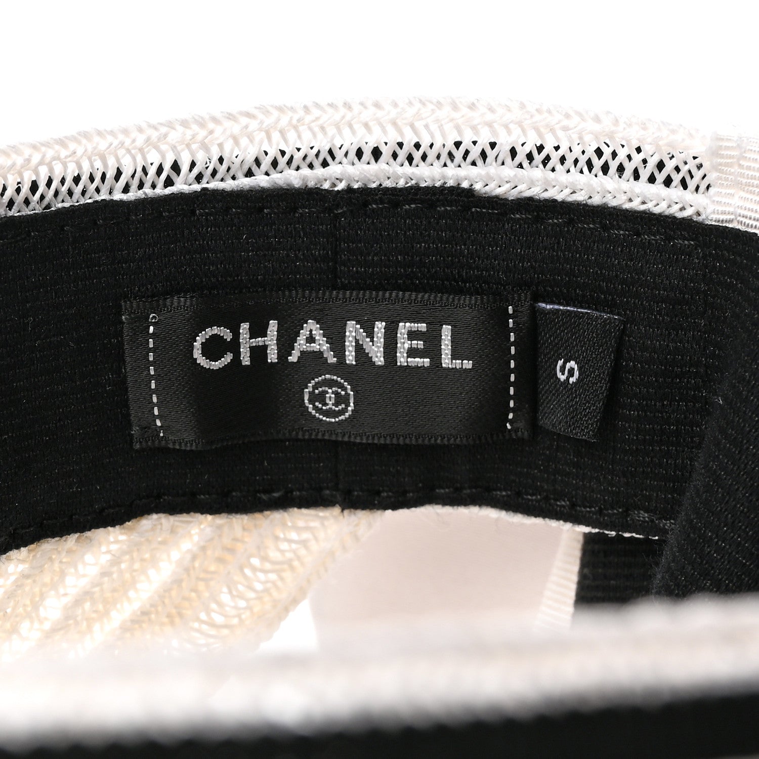 Chanel Abaca Cotton Ribbon Visor S Ecru White 8 of 8