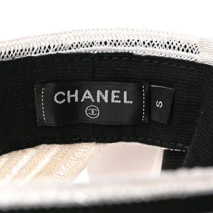 Chanel Abaca Cotton Ribbon Visor S Ecru White 8 of 8