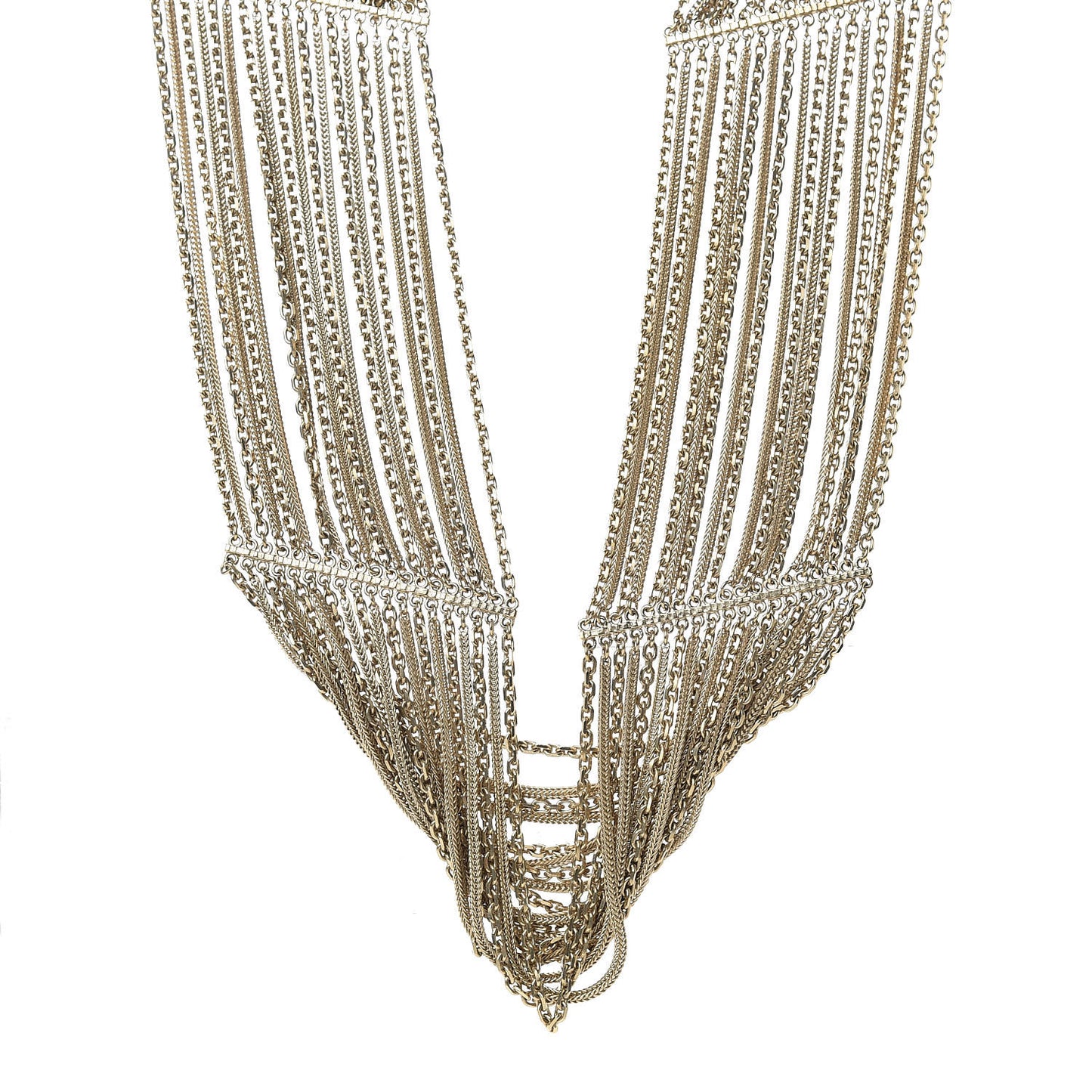 Multi Strand Chain Short Necklace Gold