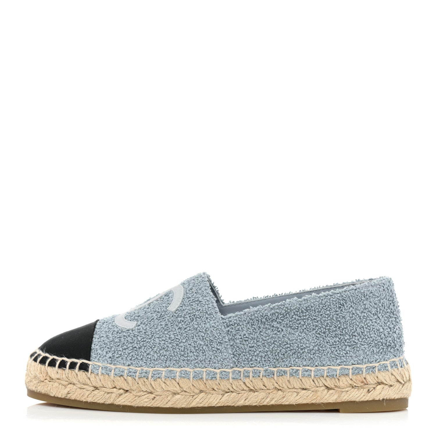 Chanel Fabric Grosgrain CC Espadrilles 37 Blue Light Gray Black 1 of 10