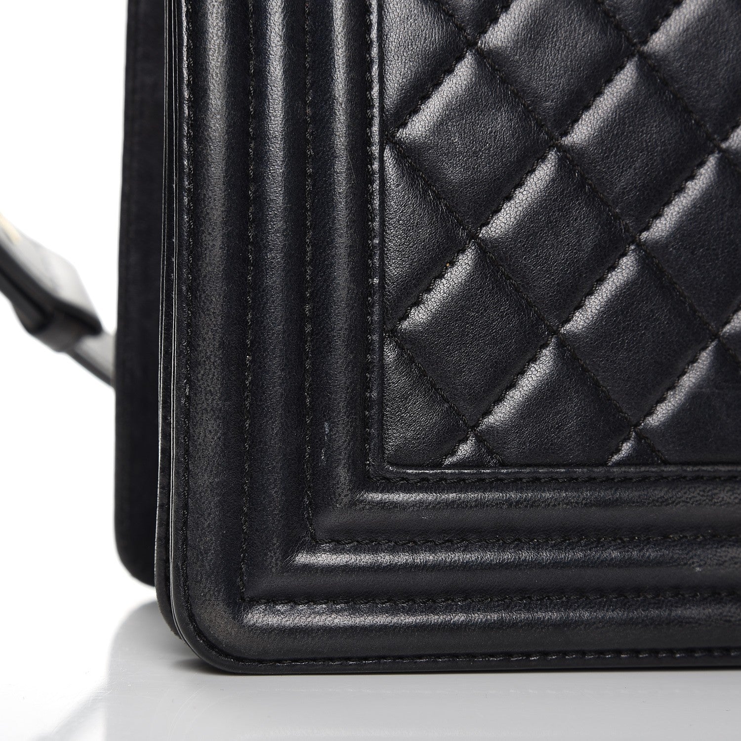 Chanel Lambskin Quilted Medium Boy Flap Pearly Black 13 of 14