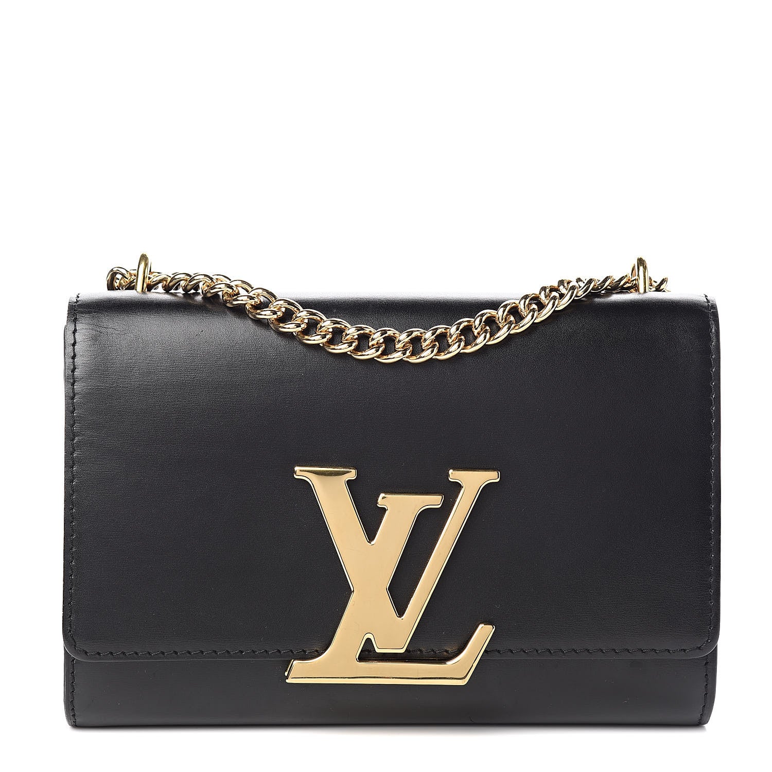 Louis Vuitton Calfskin Chain Louise MM Black 1 of 14