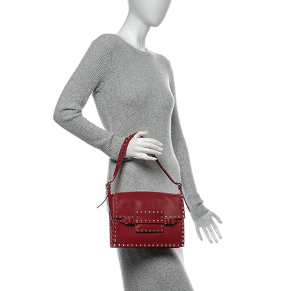 Valentino Garavani Vitello Rockstud Shoulder Flap Bag Rosso 2 of 6