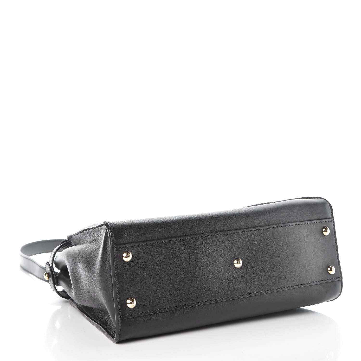 Fendi Vitello Seta Shiny Nappa Medium Peekaboo Iconic Satchel Black 4 of 9