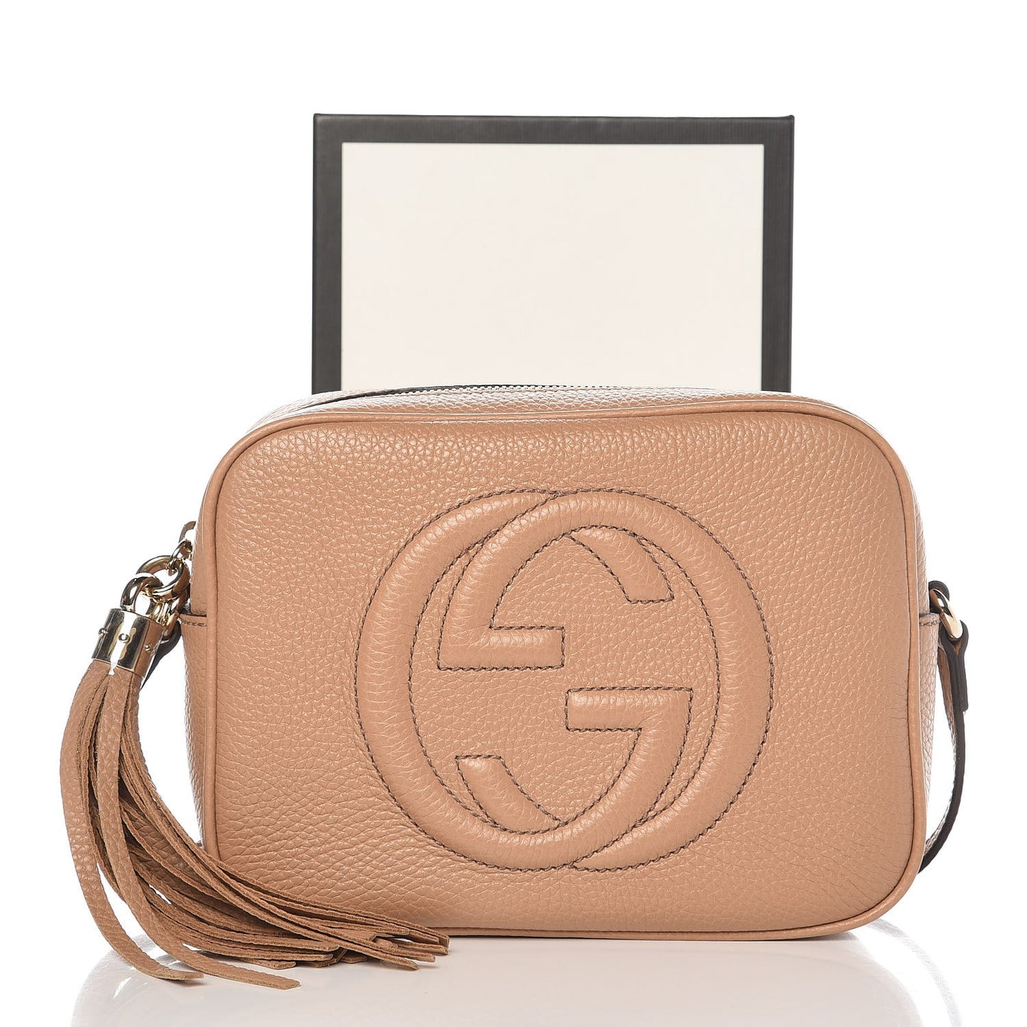 Pebbled Calfskin Small Soho Disco Bag Camelia