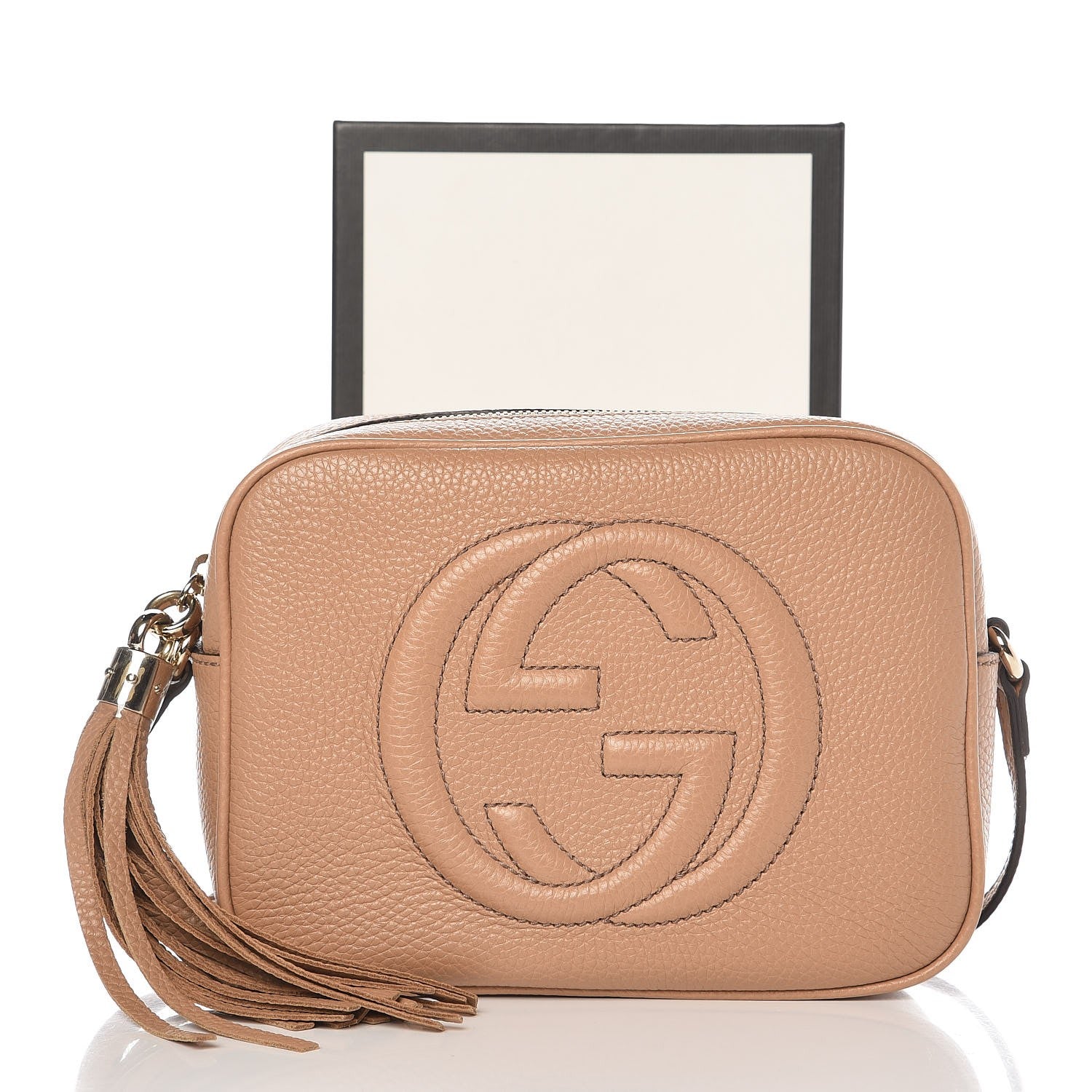 Gucci Pebbled Calfskin Small Soho Disco Bag Camelia 8 of 8