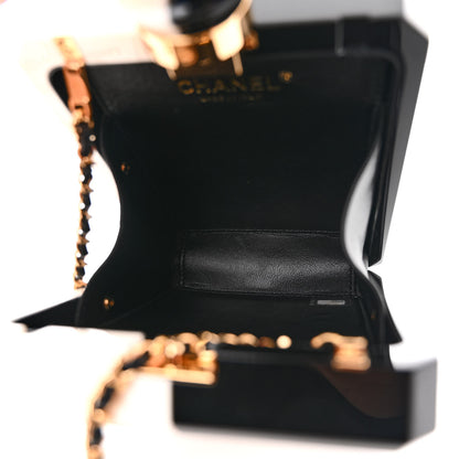 Chanel Plexiglass Perfume Bottle Clutch White Black 5 of 10