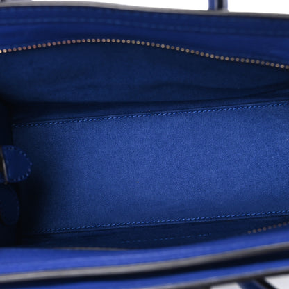 Celine Drummed Calfskin Nano Luggage Indigo 5 of 9