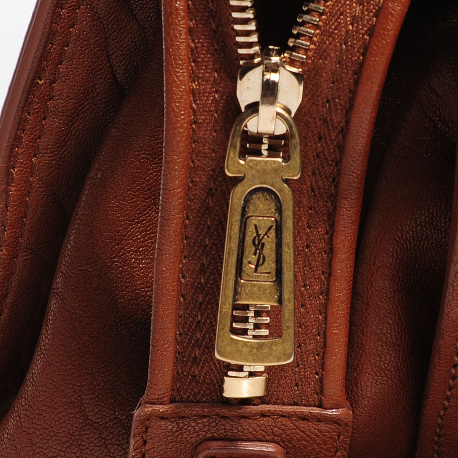 Saint Laurent Leather Medium Cabas Chyc Whiskey 8 of 9