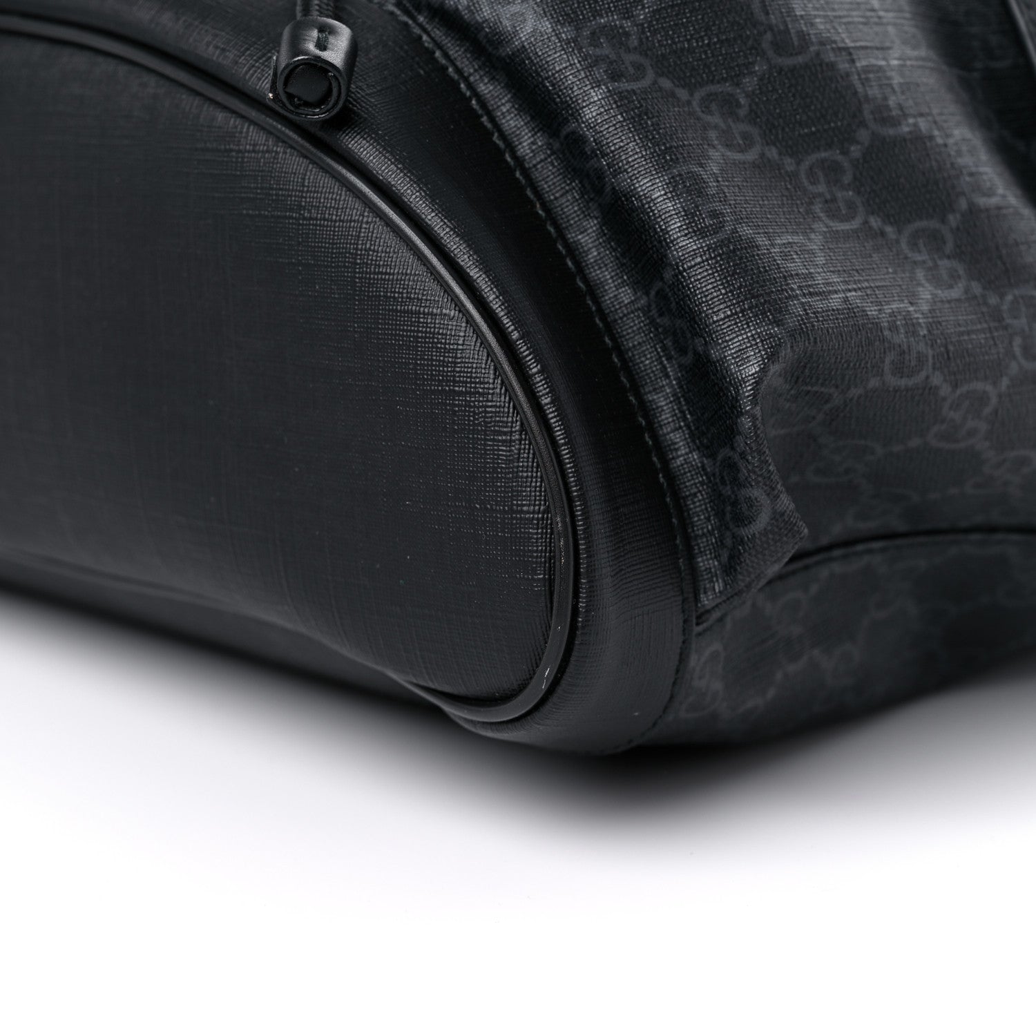 Gucci Soft GG Supreme Monogram Appia Calfskin Web Double Buckle Backpack Black 6 of 12