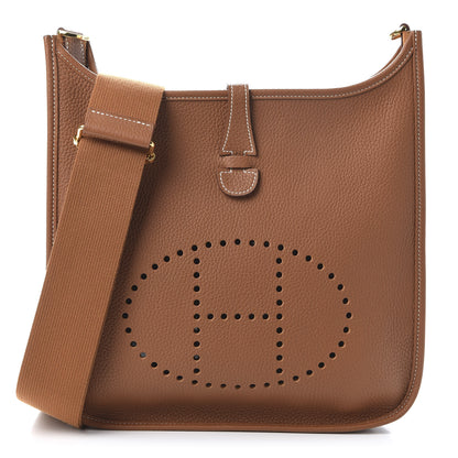 Hermes Taurillon Clemence Evelyne III PM Gold 1 of 9