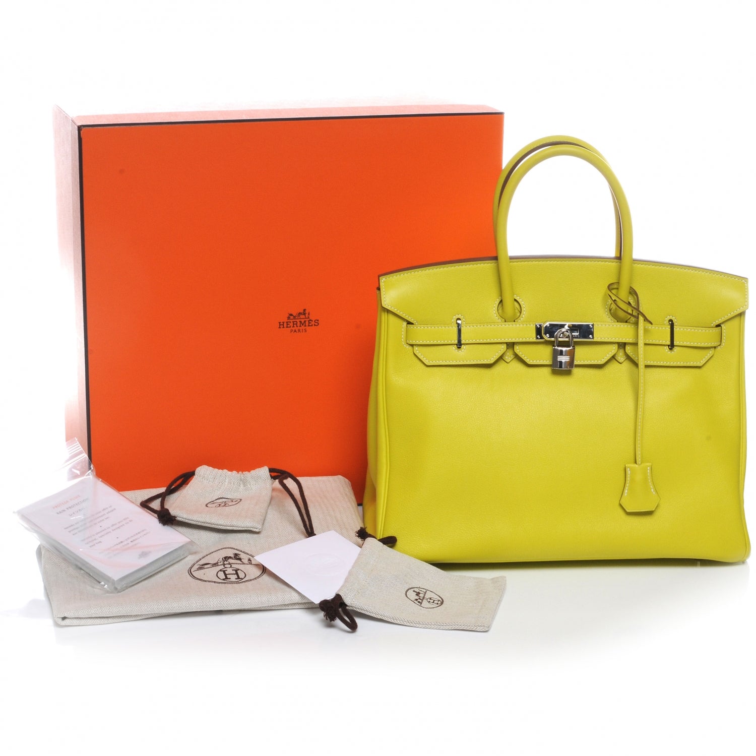 Hermes Swift Candy Birkin 35 Lime 4 of 11