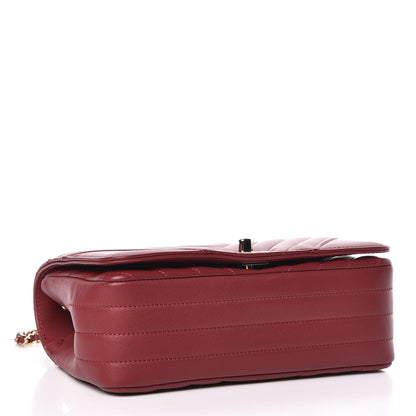 Chanel Calfskin Chevron Quilted Mini Statement Flap Burgundy 4 of 9