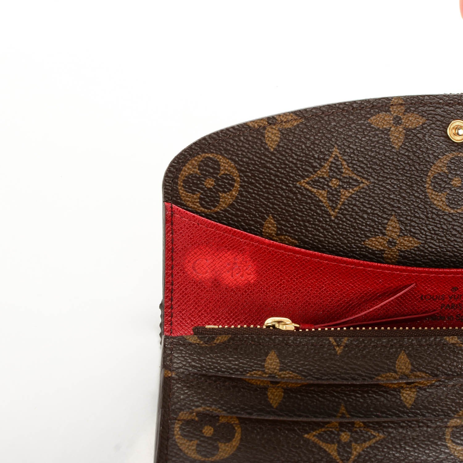 Louis Vuitton Monogram Emilie Wallet Red 8 of 9
