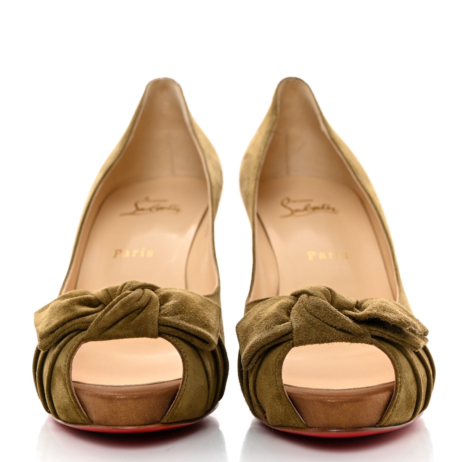 Christian Louboutin Suede Madame Butterfly 85 Pumps 40 Green 2 of 7
