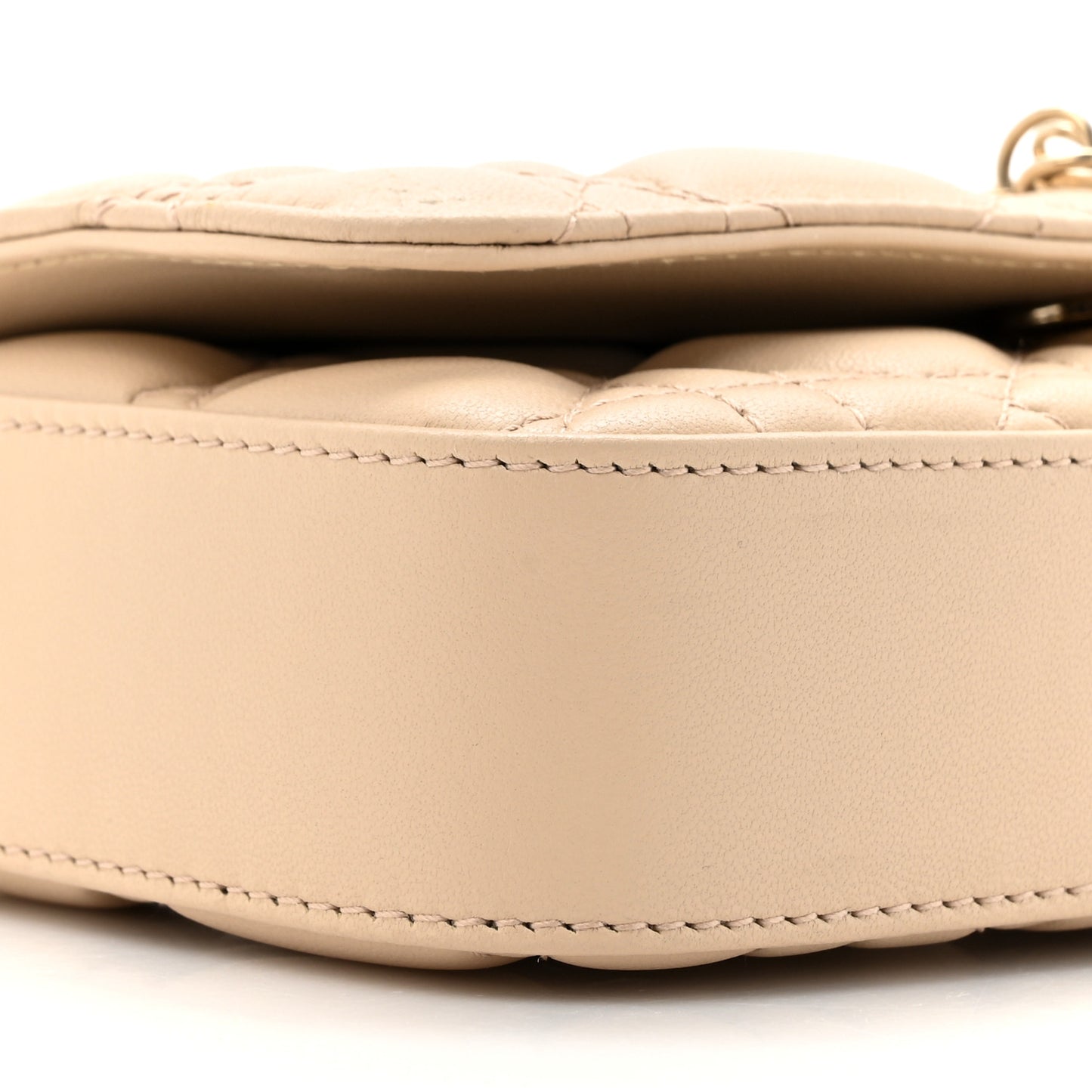 Lambskin Cannage Dior Talk Phone Pouch Powder Beige