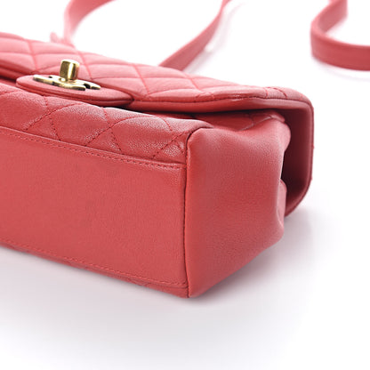 Chanel Shiny Sheepskin Quilted Mini Trapezio Flap Red 9 of 9