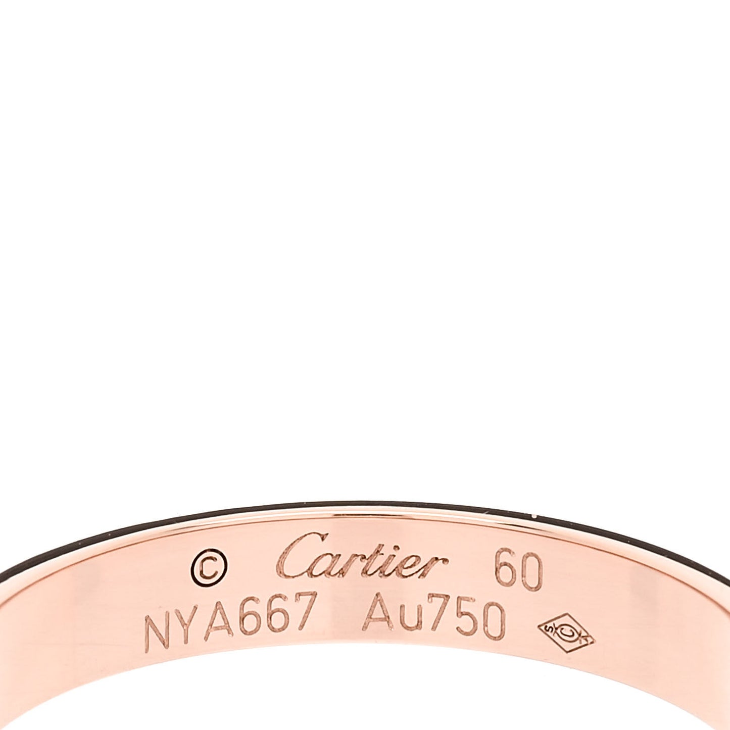 18K Pink Gold 3.5mm LOVE Wedding Band Ring 60 9