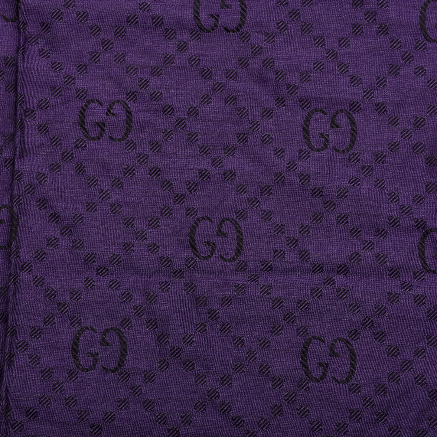 Wool Silk Monogram Diamante Fringe Scarf Shawl Purple