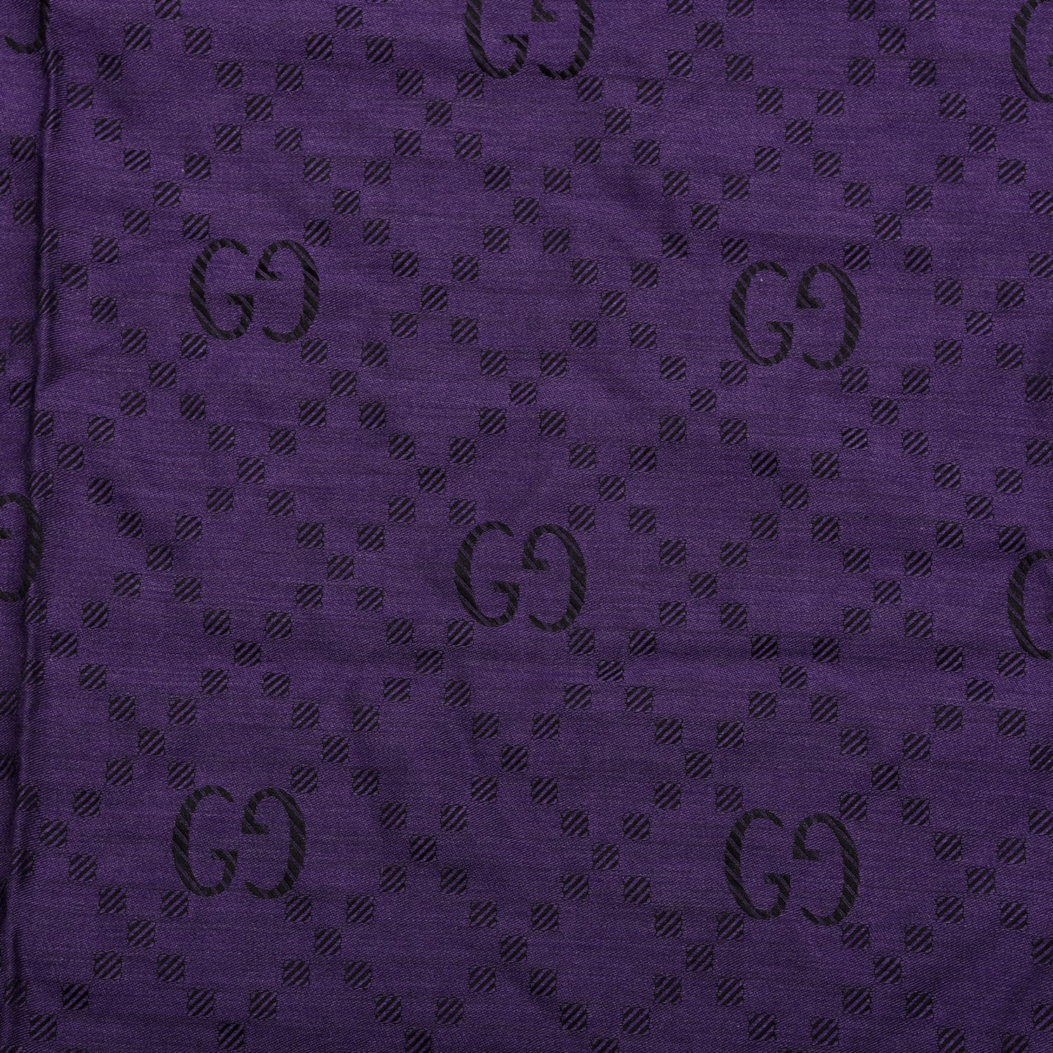 Gucci Wool Silk Monogram Diamante Fringe Scarf Shawl Purple 2 of 3