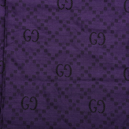 Gucci Wool Silk Monogram Diamante Fringe Scarf Shawl Purple 2 of 3