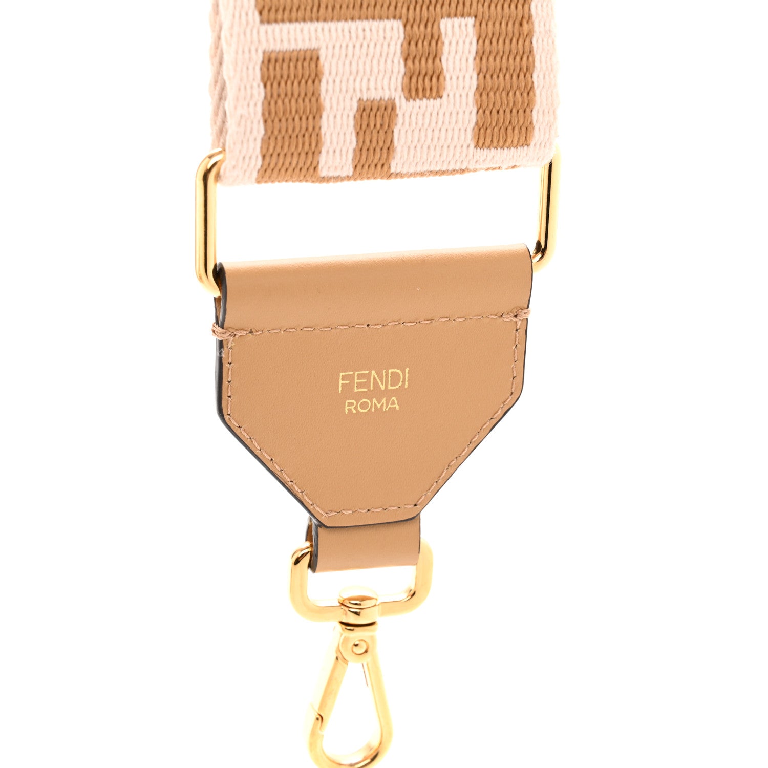 Fendi Ribbon Vitello King FF 1974 Adjustable Strap You Poudre Cuoio Miele Scuro 3 of 5