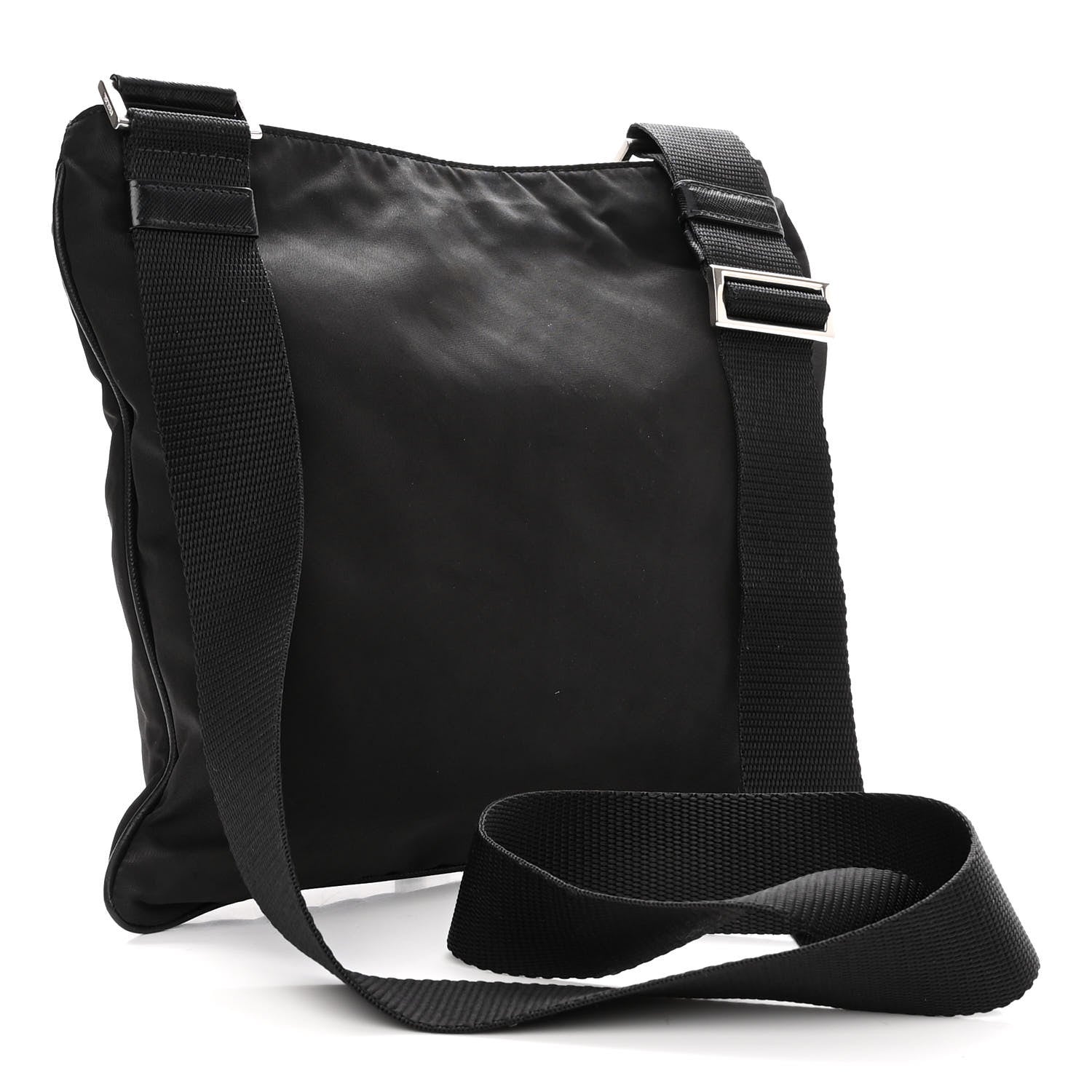 Prada Nylon Saffiano Flat Messenger Bag Black 3 of 9