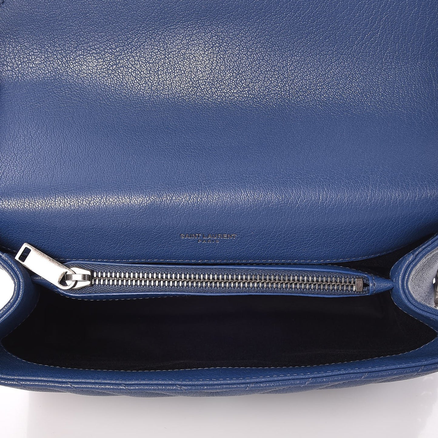 Sheepskin Matelasse Monogram Medium College Bag Navy